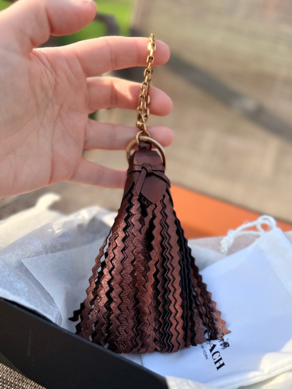 Coach Japan Exclusive Heritage Leather Tassel Bag Charm - Picture 4 of 5